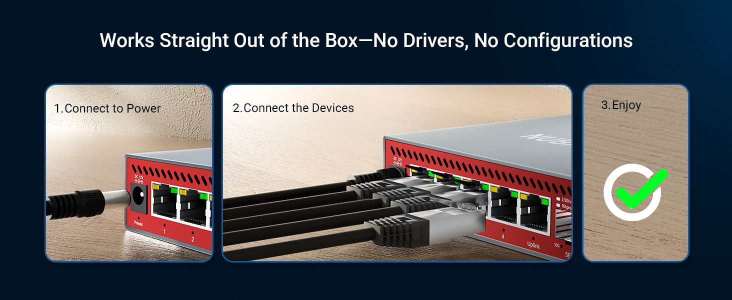 Easy to install 2.5g switch