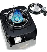 Horynar Single Burner Propane Stove with Propane Adapter Hose 13000 BTU Single Propane Burner Sma...
