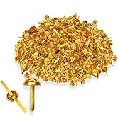 Performore 500 Pcs of 8mm x 16mm Brass Round Head Fastener, Brads for Arts and Crafts, Scrapbooki...