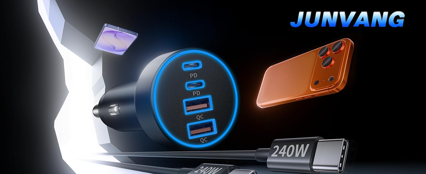 usb type c car charger fast charging cord