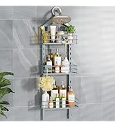 ODesign 3 Tier Anti-Swing Hanging Shower Caddy Height-Adjustable Shower Caddy Over Shower Head-Ov...