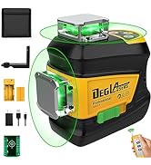 Laser Level 360 Self Leveling,DEGLASERS 3x360 Green Cross Line Laser Level for Construction and P...