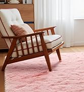 Macgace Light Pink Rugs for Bedroom Girls, 3x5 Shag Rug Fluffy Area Rugs with Non-Slip Backing fo...