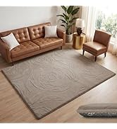 1.3" Thick Fluffy Area Rug 59x79 Inch, Faux Fur Floral Jacquard Plush Carpet, Soft Non-Slip Floor...