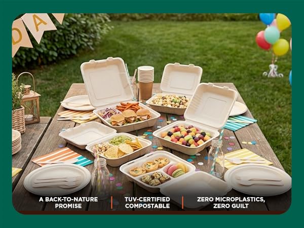 Take Out containers Leak free 6 inch Heavy duty Clamshell