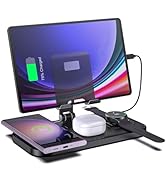 Wireless Charger for Samsung, 4 in 1 Charging Station for Samsung, Foldable Charging Stand for Ga...