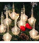 SUNSGNE Bubble Christmas Lights - 8.8Ft Vintage Christmas Lights with 10 Silver Glitter Bubble(1 ...