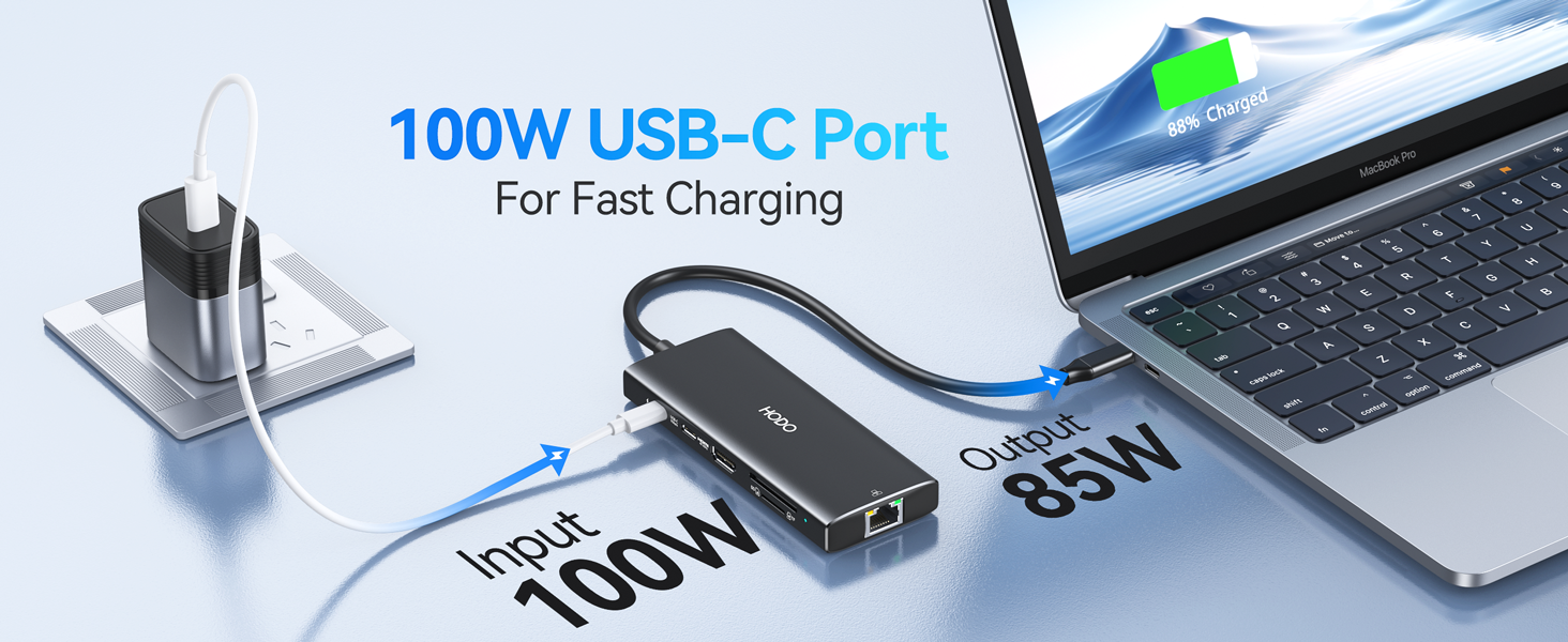 USB C Hub Multiport Adapter, Laptop Docking Station for Dell/HP Laptop, USBC Dock 4K HDMI,Ethernet