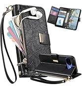 Fofvccv for Google Pixel 10a Wallet Case, 7 Card Slots Zipper Coin Pocket Folio Flip Cover with K...