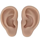 Silicone Ear Model, Flexible Left and Right Model for Ear Piercing, Fake Ear Piercing Practice Si...
