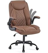 YFO Leather Office Ergonomic Home Office Desk Chair, Back Support Swivel Executive Office Chair w...