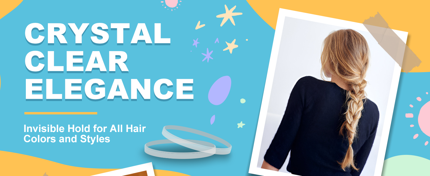 Clear Elastic Hair Rubber Bands, 1500pcs Mini Small Clear Ponytail Elastics Holders for Blond Kids