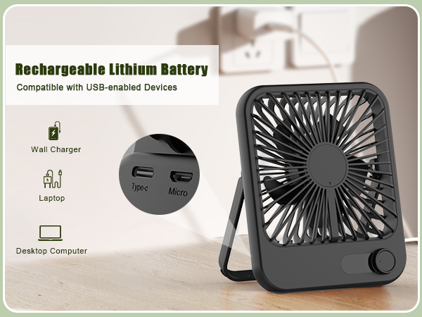 portable fan rechargeable