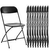 Sweetcrispy Folding Chair 10 Pack, Plastic Foldable Chairs with 330-Pound Capacity, Sturdy Metal ...