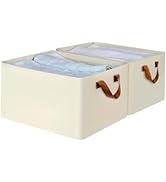 efluky Storage Bins, Fabric Storage Bins with Metal Frame, Collapsible Storage Baskets for Organi...
