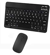 Bluetooth Wireless Keyboard and Mouse Combo,Ultra-Slim Ergonomic Small Rechargeable Bluetooth Key...