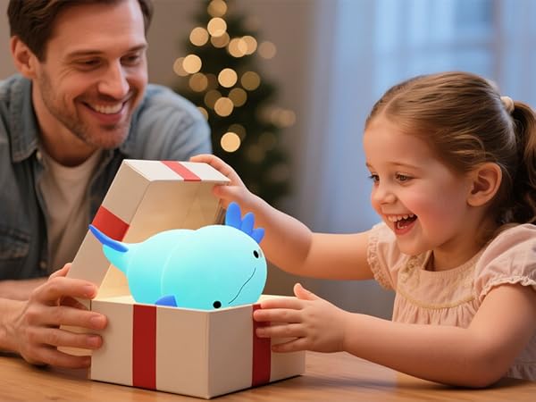 Blue Axolotl night light