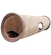 Petest Collapsible Cat Tunnel Pet Play Tube Crinkle Tunnel with Cat Toys,Length 35" Diameter 9.7"