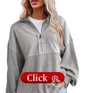 SHEWIN Womens Sweatshirt Casual Waffle Knit Half Zip Pullover Loose Long Sleeve Tops Fall Outfit ...