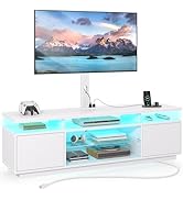 Rolanstar TV Stand with Mount and Power Outlet 59.1", Swivel TV Stand Mount for 32/45/55/60/65/70...