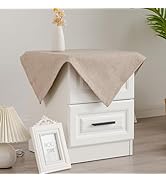 YZKITM Small Square Solid Beige End Table Cloth Washable Heavy Weight Wrinkle Resistant Tableclot...
