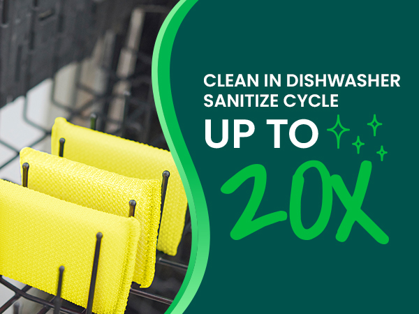 Sanitize and clean in the dishwasher up to 20X