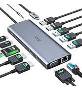 USB C Docking Station Dual Monitor HDMI for Dell HP Lenovo Laptop,14 in 1 Docking Station to 2 HD...
