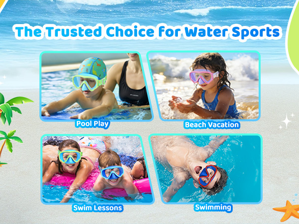Kids Swim Goggles with Nose Cover