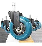 HOLKIE Office Chair Wheels 11x22mm Blue 3 Inch Desk Roller Blade Caster Replacement for Office, R...