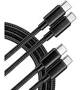 USB C to USB C Cable 60W Fast Charging [2 Pack 6.6FT], for CarPlay, Durable Braided USB Type C iP...