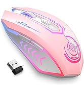 UHURU Gaming Mouse, Wireless Gaming Mouse with 6 Buttons 7 Changeable LED Color up to 10000 DPI, ...