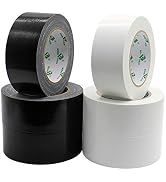 6 Pack White&amp; Black Duct Tape Colors Bulk Value Multi Pack, 8.3Mil x1.88inch x 33yds, Heavy Duty ...