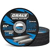 CRALY 4-1/2 Inch Cut-Off Wheels for Cutting Metal &amp; Stainless Steel, Professional Grade Ultra Thi...