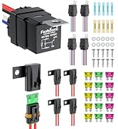 FASTSTORM 5 Pack Heavy Duty 4 Pin Waterproof Relay Switch 12V 12&amp;16 AWG with 5x20A/30A/40A ATC/AT...