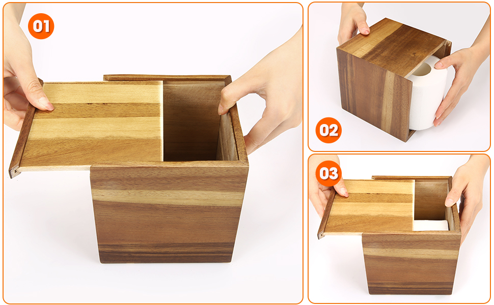 wooden tissue box