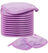 HOMEXCEL Makeup Remover Cloth 12 Pack,Reusable Makeup Remover Pads,Washable Ultra Soft Facial Cle...