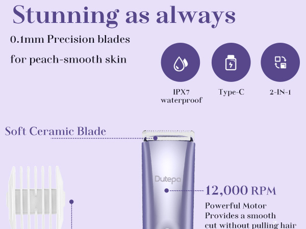 female shaver private area ipx7 waterproof wet &amp; dry