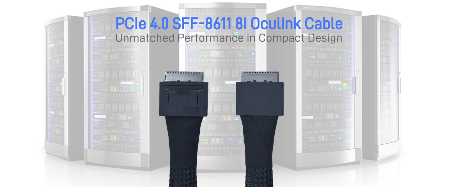 LetLinkSo Gen4 PCIe 4.0 Oculink SFF-8611 8i Connector Adapter Male Extension Cable