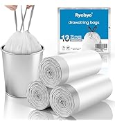 Ryobyo 13 Gallon Trash Bags Drawstring- 90 Counts Medium Trash Bag Extra Strong, Medium Garbage B...