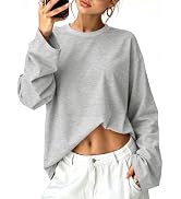 Sampeel Womens Long Sleeve Tops Casual Oversized T Shirts 2026 Y2K Fall Fashion Clothes