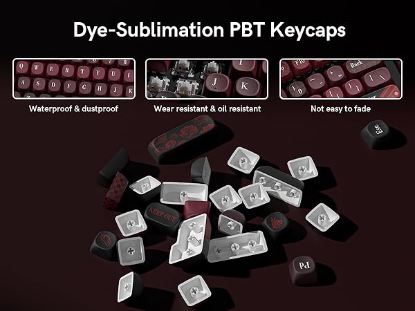 Dye-sublimation PBT mechanical keyboard keycaps, wear-resistant, oil-resistant, and fade-resistan