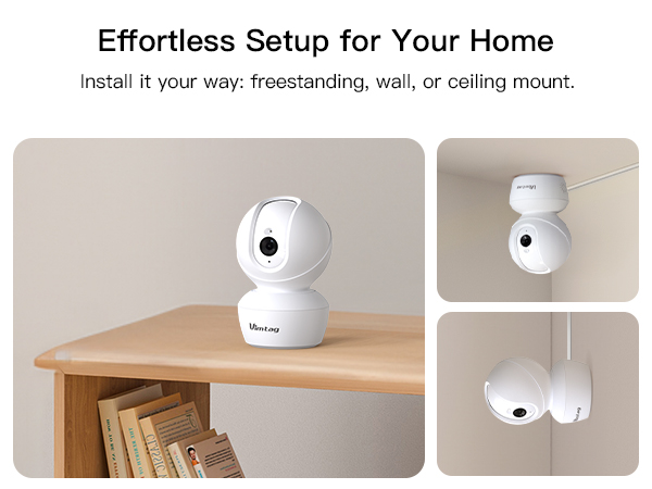 simply installation camera, freestanding pet camera, ceiling mount security camera