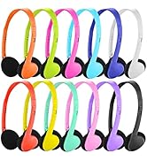 Kids Headphones Bulk for Classroom School 12 Pack Multi Colored,Class Set Headsets for Students S...
