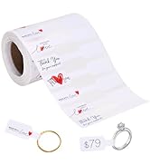 joycraft 500Pcs Jewelry Price Tags Stickers, 4 Styles Jewelry Self Adhesive Label Roll, White Tha...