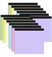 12 Pack Wide Landscape Notepad 11" x 9.5" Legal Pads College Ruled Note Pad | 11x9.5 Colored Lega...