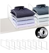 mioule Closet Shelf Dividers - Clear Plastic Acrylic Tall Cabinet Shelf Dividers Organizer for Wo...