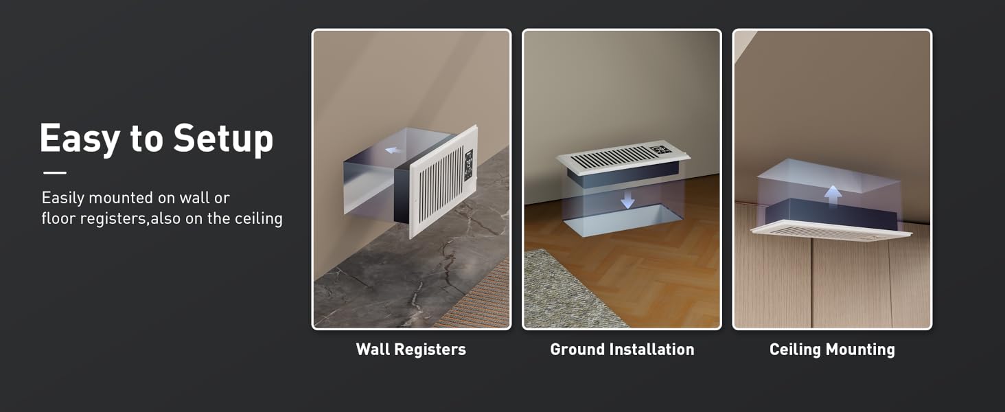 4" x 10" Smart Vent Quiet Air Booster Register Fan Ceiling register booster fan HVAC Air Boosting