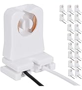 JACKYLED Non-Shunted Turn-Type T8 Lamp Holder UL Socket Tombstone with 10 inches Wires Attached f...