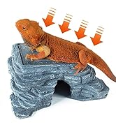 REPTI ZOO Bearded Dragon Basking Platform, 10x6x4.3 inch Reptile Basking Heat Rock, Reptile Climi...