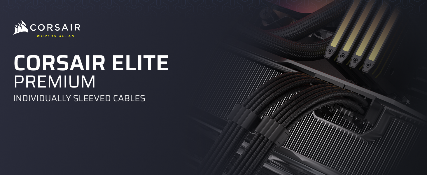 corsair elite premium PSU cables; individual sleeved cables; paracord; modular PC power supply